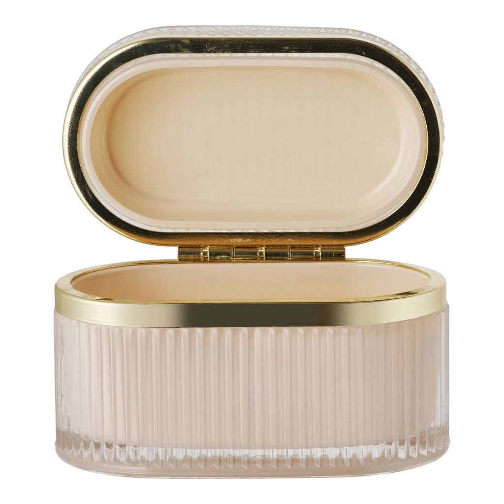 Scatola Portaoggetti Love, Beige, Vetro, 13,5x8x9 cm