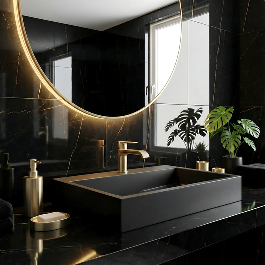 Lavabo In Conglomerato Goya Black Mat 50cm