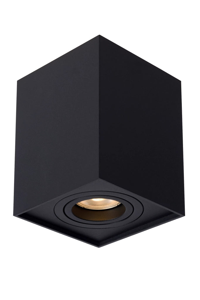 Spot soffitto quadrato nero orientabile GU10 Lucide Tube