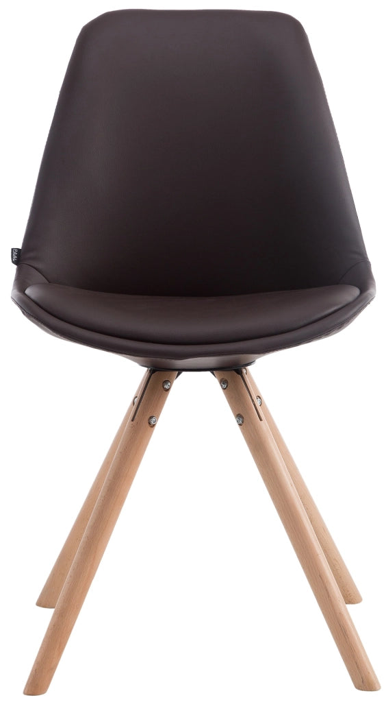Sedia visitatore Laval in similpelle gambe tonde natura,marrone