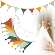 Decorazione per Camera da Bambino - Catena di Bandiere - 26m di Stoffa - Festa di Giardino - Slinga per Compleanno