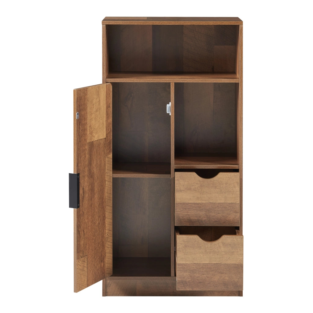 Armadio da Bagno Namsskogan 100x50x25 cm effetto Legno Intarsiato color Noce [en.casa]