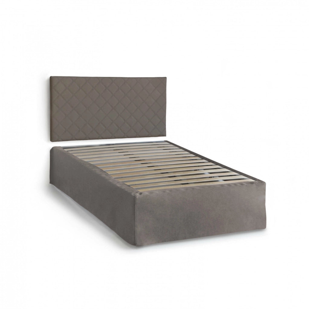 Opale, Letto Piazza e Mezza Materasso Incluso Made in Italy, Grigio Tortora
