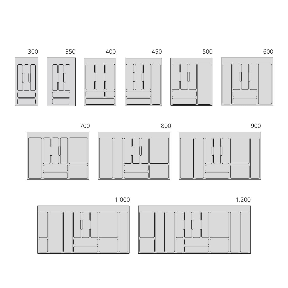 Portaposate Optima Vertex/Concept 500mm (Spalle 16mm) M 1.000 Plastica Bianca Tecnoplastica Emuca