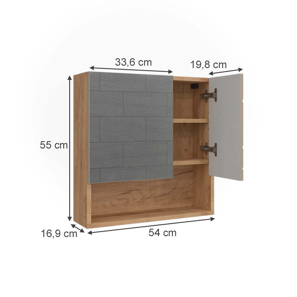 Vicco Specchio contenitore bagno Quercia dorata 54 x 55 cm