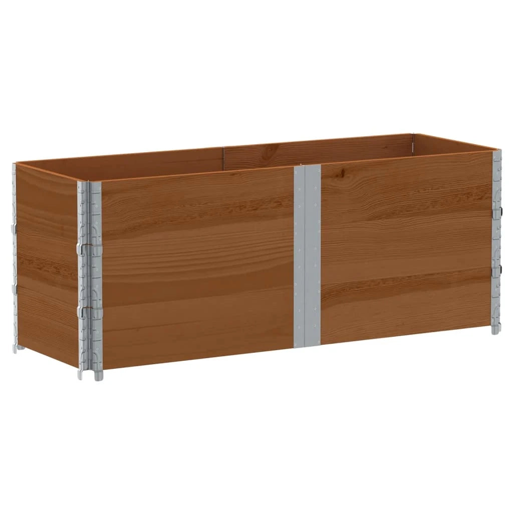 Vassoio per fioriera aiuola rialzata piante fiori terrazza giardino 150 x 50 cm legno massello di pino marrone 02_0037437