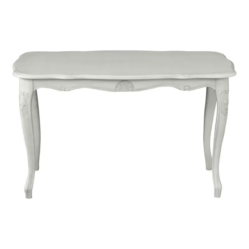 Tavolino rettangolare shabby legno bianco anticato 77x38x46 - Mobili 2G