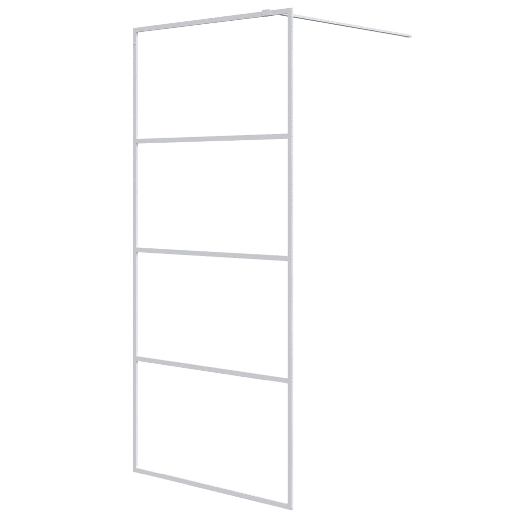 Parete Doccia Walk in Bianca 90x195 cm Vetro Trasparente ESG 152141