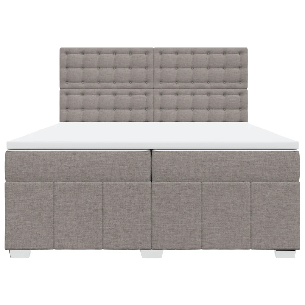 Giroletto a Molle con Materasso Tortora 200x200 cm in Tessuto