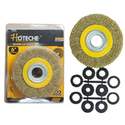 Trade Shop - Spazzola Circolare Disco Fili Acciaio 150 Mm 6'' Per Smerigliatrice Mola Da Banco -