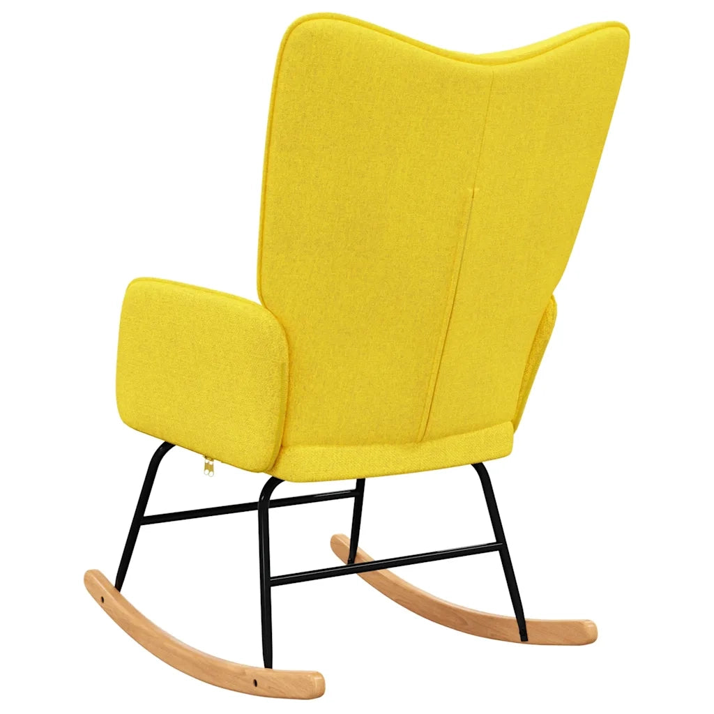 Sedia a Dondolo Giallo Senape in Tessuto CFW3097343