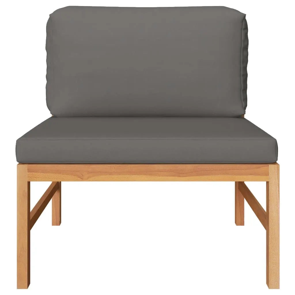 Salotto da Giardino-Set Divani Giardino 2 pz Cuscini Grigio Scuro in Legno di Teak 238909