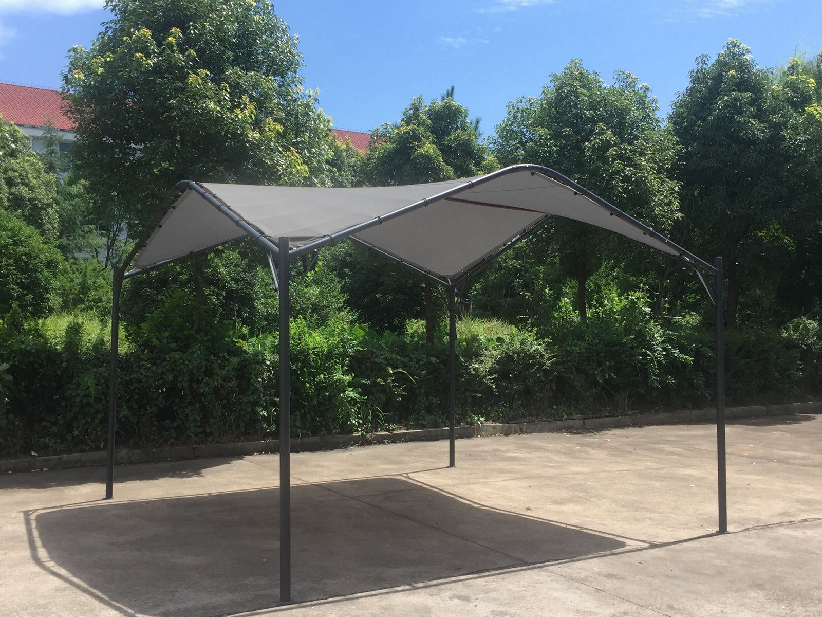 gazebo in acciaio "onda" verniciato a polvere con telo mt 3,5x3,5 cod:ferx.95177