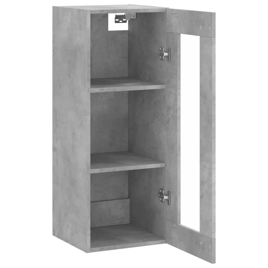 Mobile a Parete Grigio Cemento 34,5x34x90 cm 828928