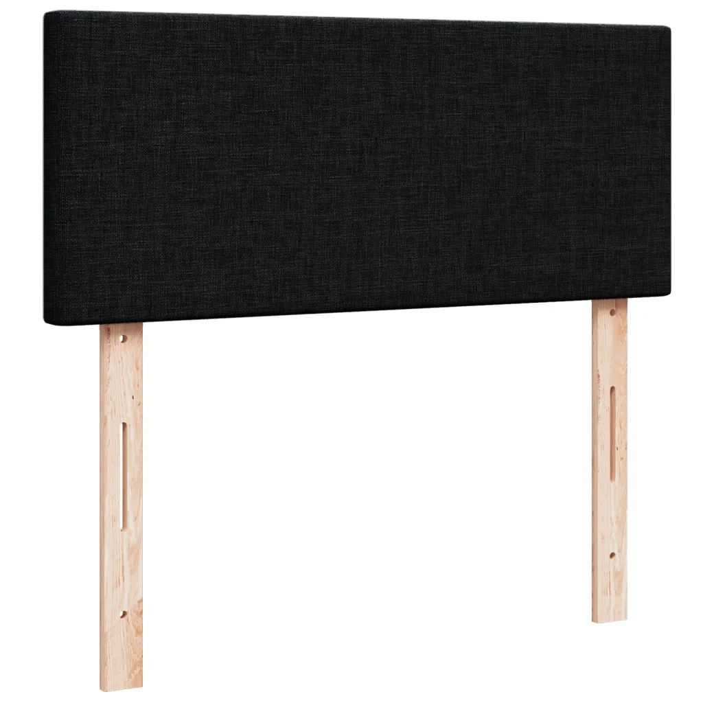 Giroletto a Molle con Materasso Nero 120x190 cm in Tessuto