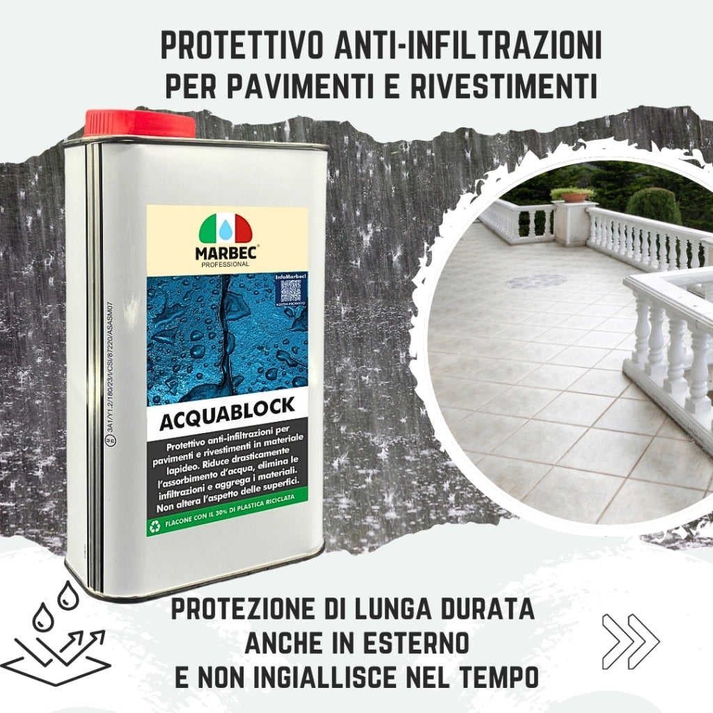 Protettivo consolidante anti infiltrazioni ACQUABLOCK   1LTx6Pz