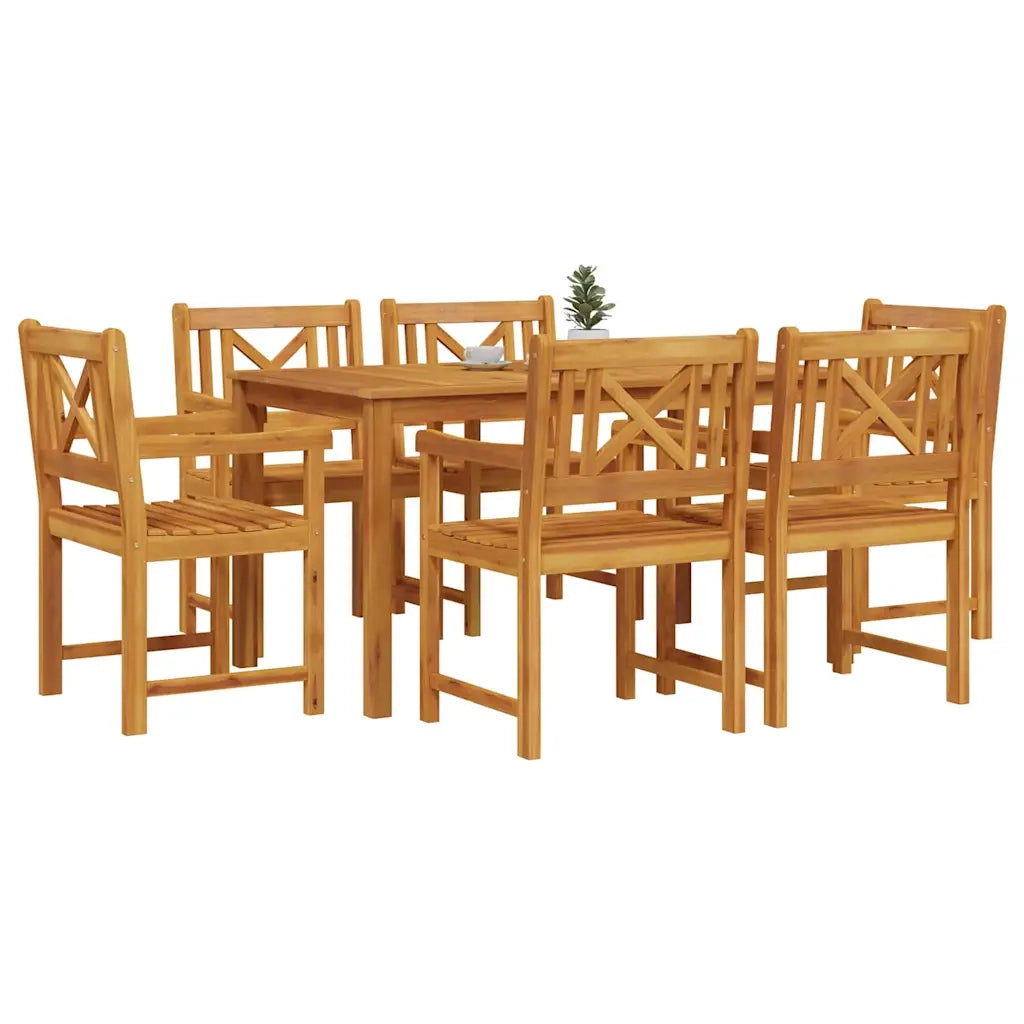 Set da Pranzo per Giardino 7 pcs Marrone 3375651