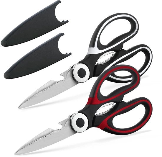 Serra da cucina robusta, bipartita, con lama in acciaio inossidabile affilata, con coperchio, serra multifunzionale per carne, ossa di pollo, verdure, pollame e pesce. Serra per alimenti idonea per lavastoviglie.