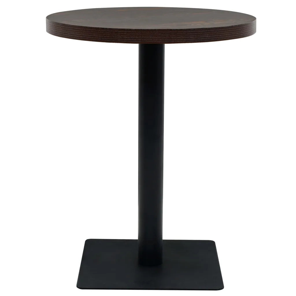 Tavolo Bistrot in MDF e Acciaio Rotondo 60x75 cm Cenere Scura 245609