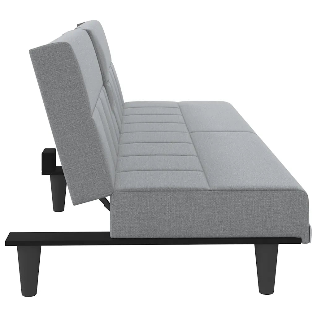 Divano letto | Sof¨¤ letto | Letto singolo con Portabicchieri in Tessuto Grigio Chiaro