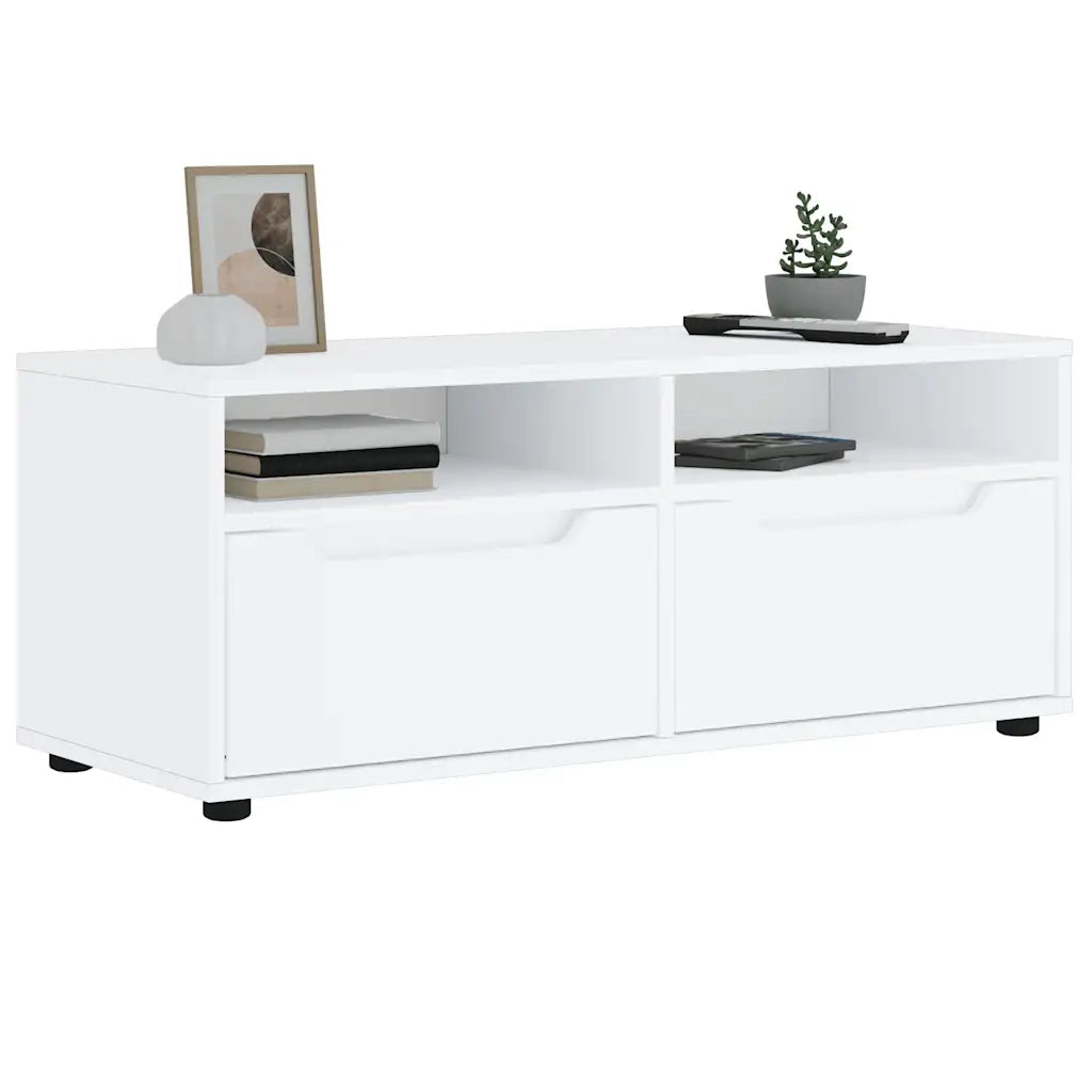 vidaXL Mobile TV VISNES Bianco 100x40x38 cm in Legno Multistrato