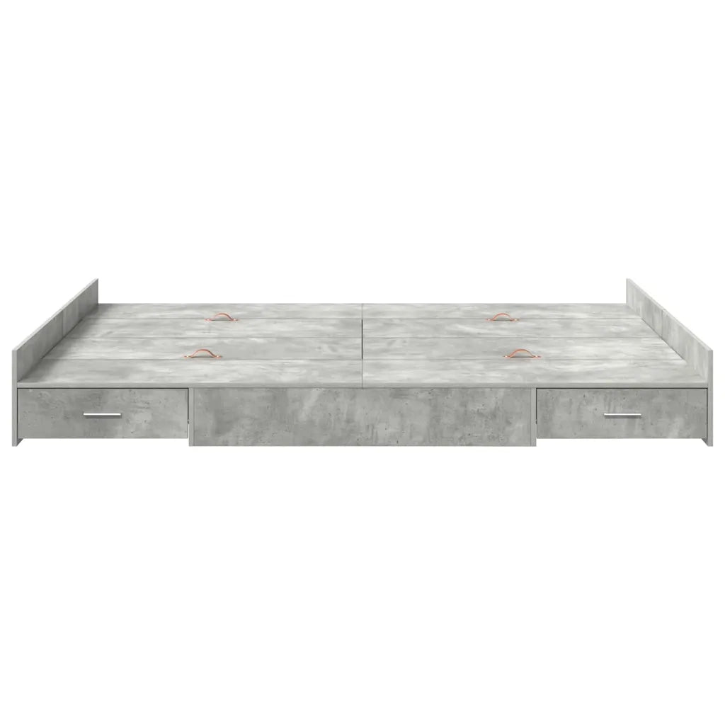 Struttura letto con contenitore Grigio cemento 150 x 200 cm 3335288