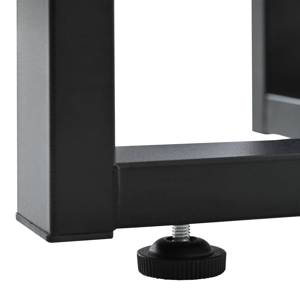 Tavolo consolle moderno bianco e nero con 2 cassetti e struttura dorata