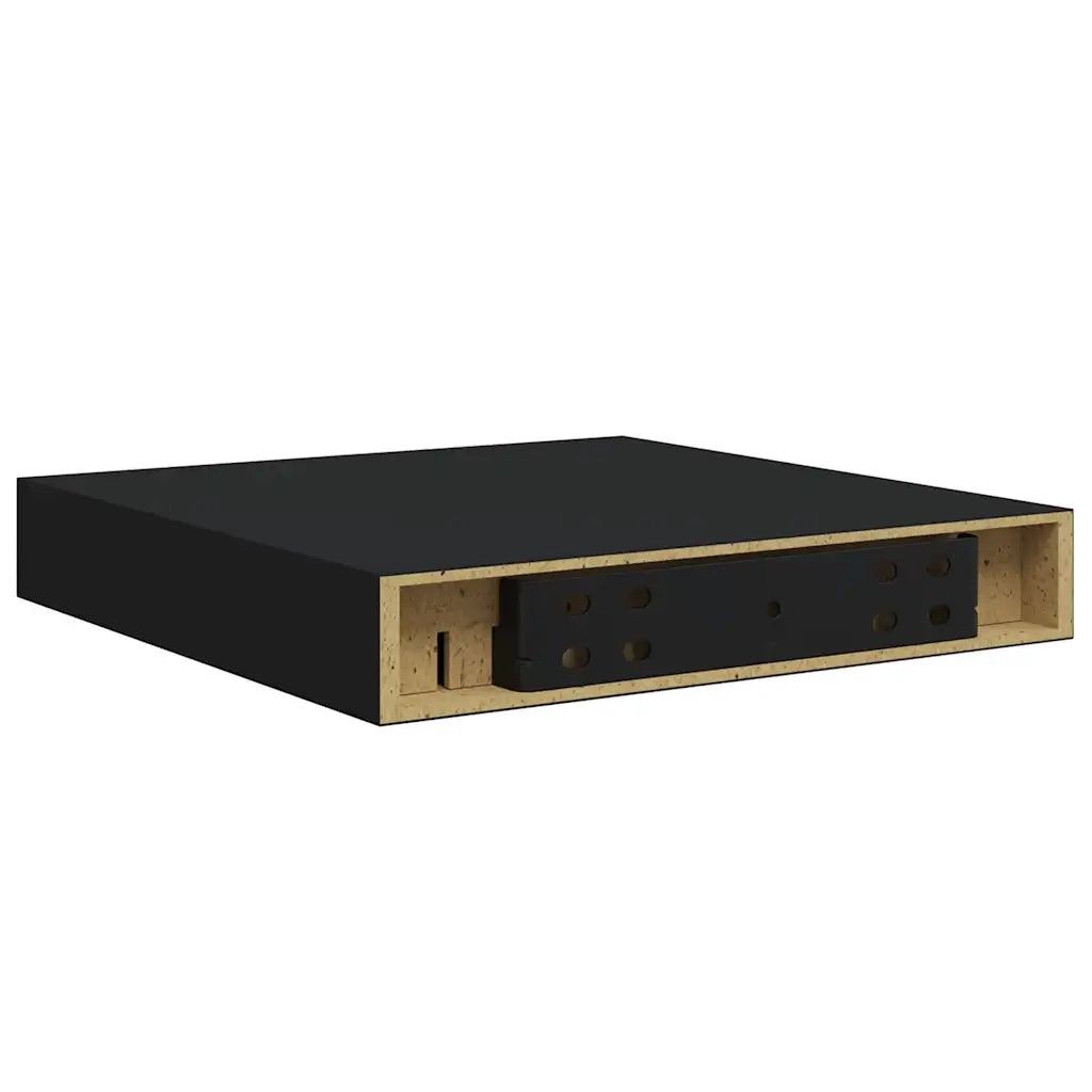 Mensole a Muro 4 pz Nere 23x23,5x3,8 cm in MDF cod mxl 33131