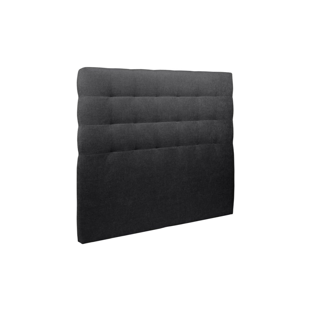 Testiera in tessuto natté nero imbottita L150 cm
