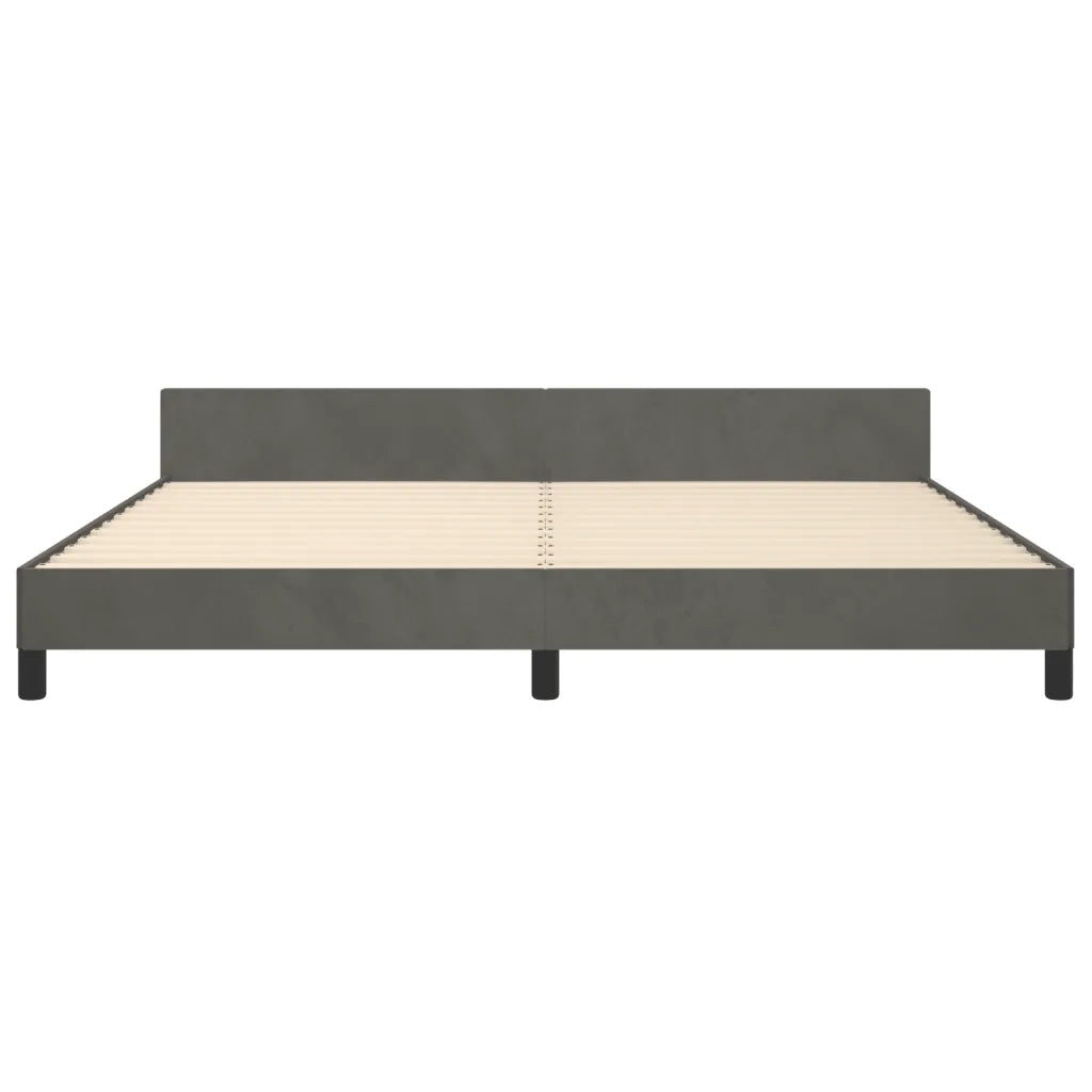 Giroletto senza Materasso Grigio Scuro 200x200 cm Velluto 3125959