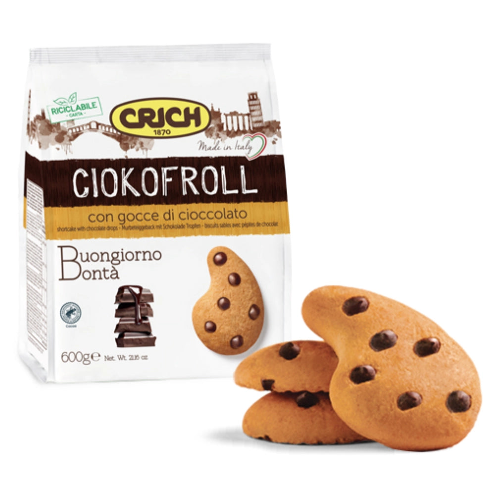 Crich ciokofroll con gocce di cioccolato biscotti sacchetto da 600 grammi