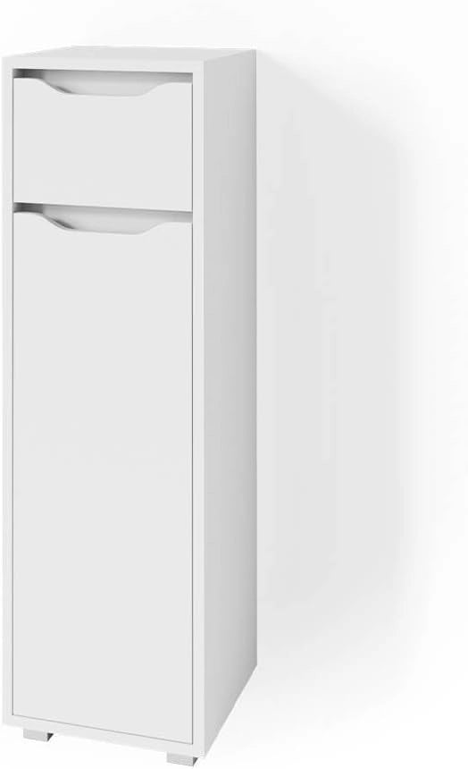 Mobile bagno alto Ruben, Bianco, 30 x 192.5 cm, per la conservazione in bagno, compatibile con Ruben Collection