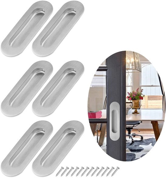 Maniglia di apertura automatica in acciaio inossidabile - 6 pezzi - Maniglia integrata - Anticorrosiva - Progettata per un design sottile - Installazione facile - Dimensioni 120x40mm - Maniglia di apertura