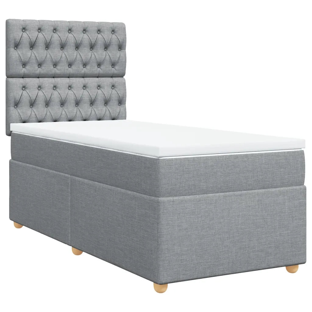 Giroletto a Molle con Materasso Grigio Chiaro 90x200 cm Tessuto 3293470