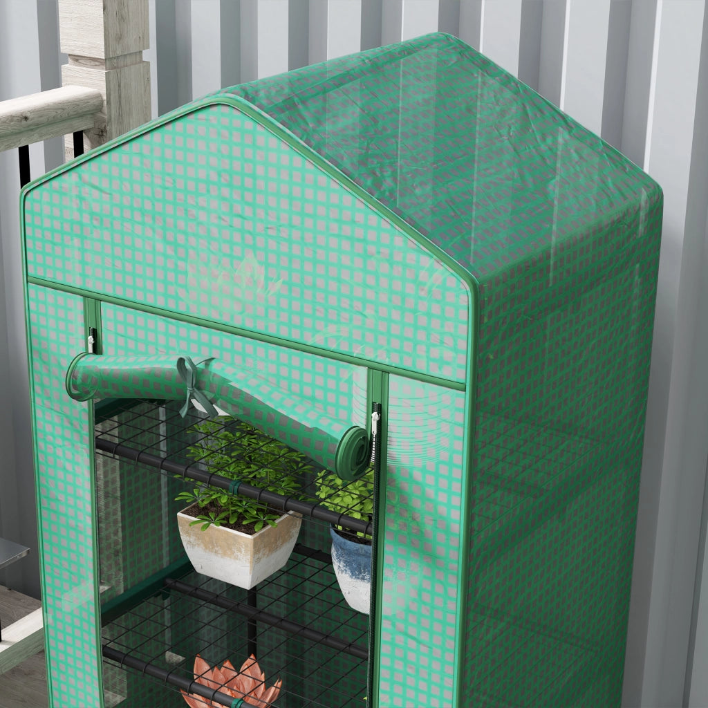Serra da balcone 5 livelli ¨C zephmum ¨C verde acciaio 69x49x193 cm