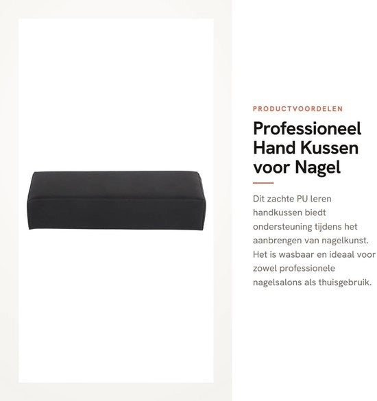 Sostegno per unghie professionale - cuscino manicure - materiale PU in pelle lavabile - cuscino morbido - progettazione ergonomico - fondo antiscivolo - cuscino per mano