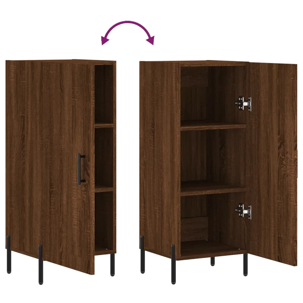 Credenza Rovere Marrone 34,5x34x90 cm in Legno Multistrato 828555