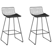 Set di 2 sgabelli in metallo nero stile moderno contemporaneo soggiorno cucina sedie alte