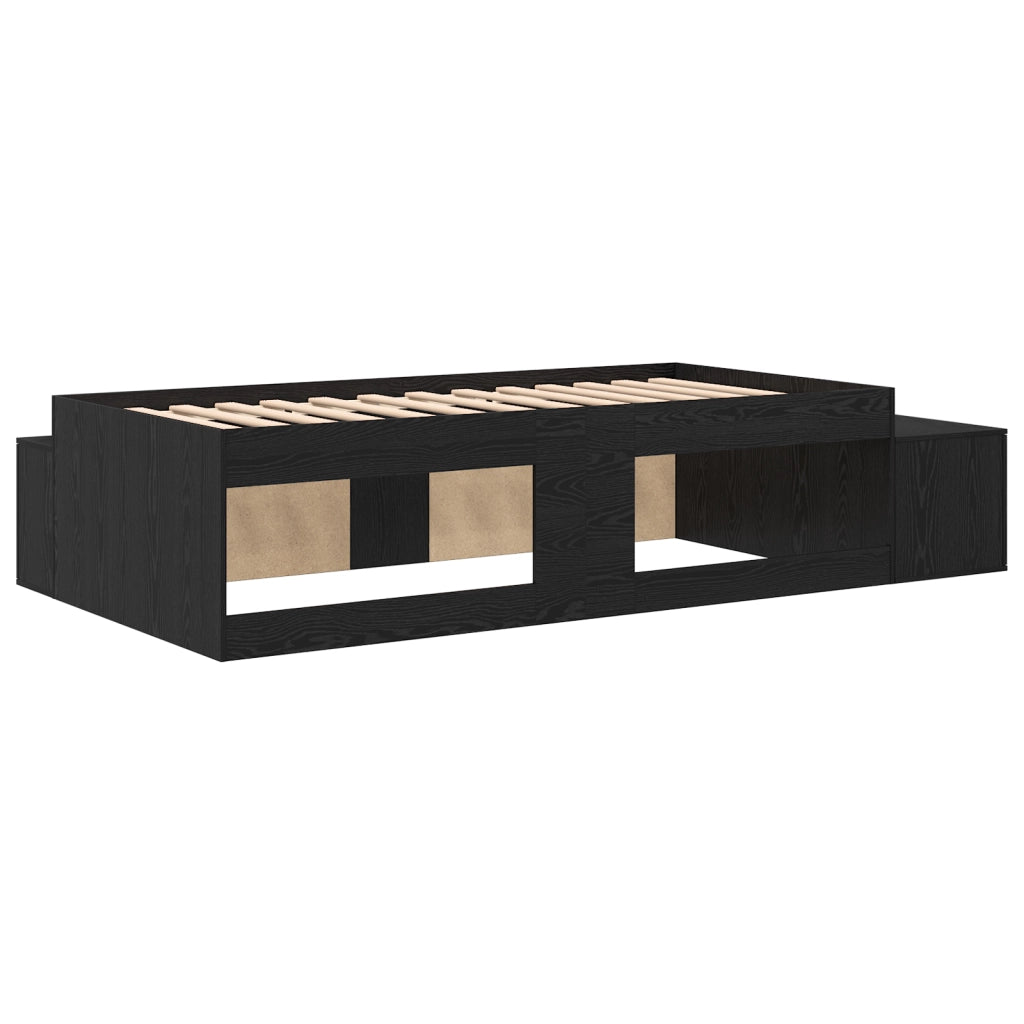 Struttura Letto da Scstorage Nero Rovere 75x190 cm