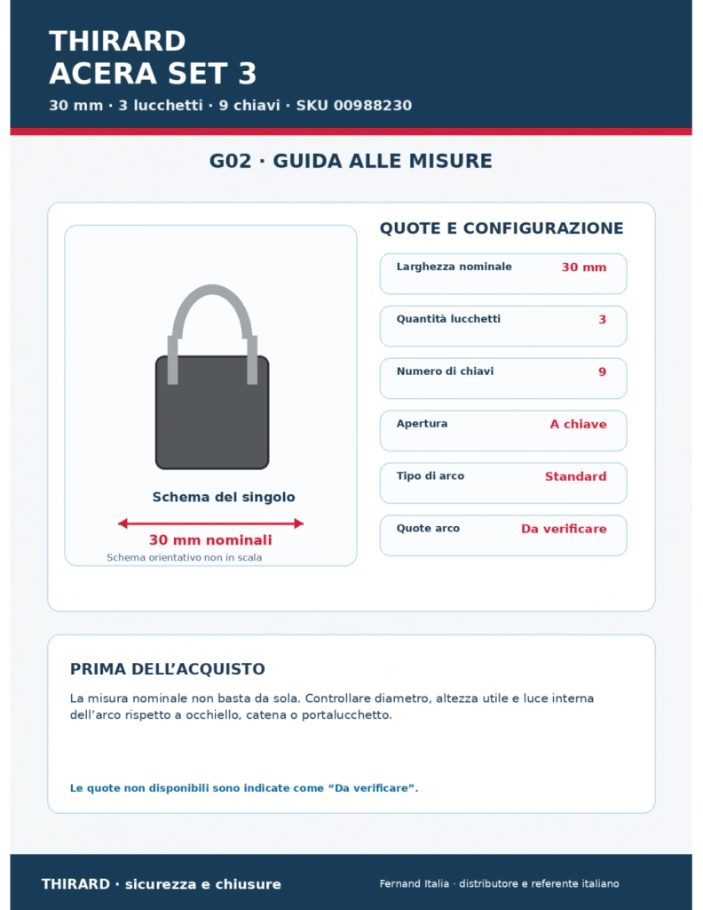 Set di 3 lucchetti ACERA grigi 30 mm, 9 chiavi – SERRUPRIX