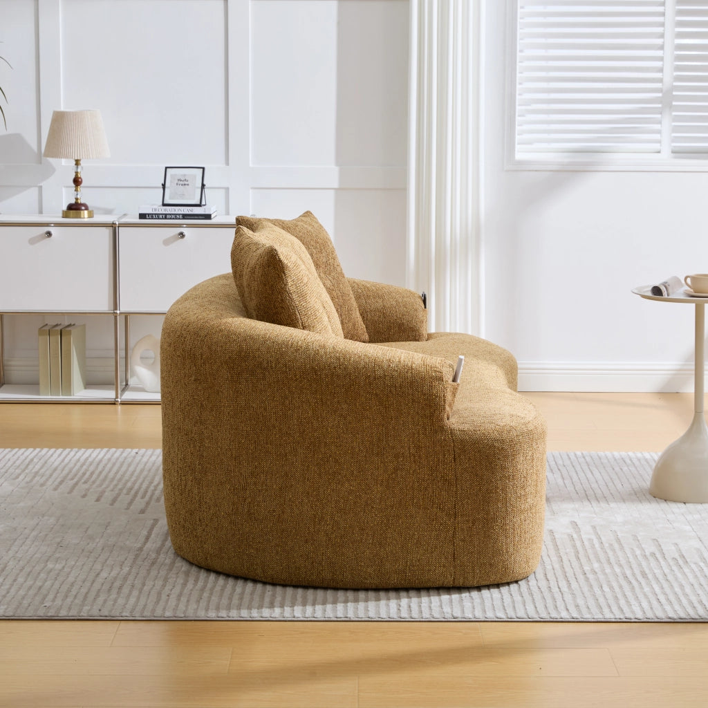 Divano 2 Posti Chenille con Cuscini ¨C Xylo ¨C Tessuto Morbido, Design Compatto