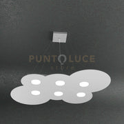 CLOUD SOSPENSIONE 6+2 LUCI BIEMISSIONE GRIGIO 1128-S6 R+2-GR