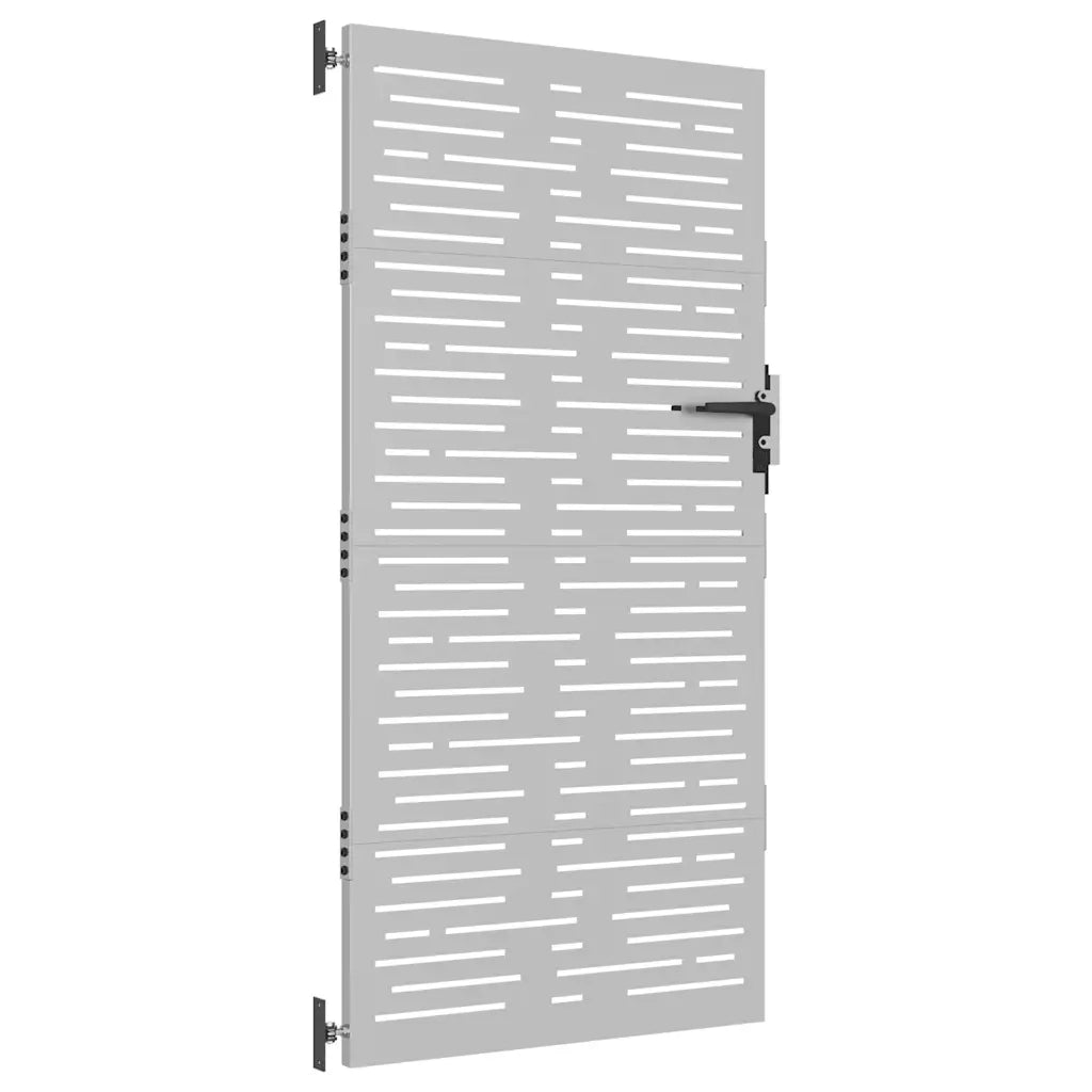 Cancello da giardino 85x200 cm in acciaio Corten design quadrato 153249