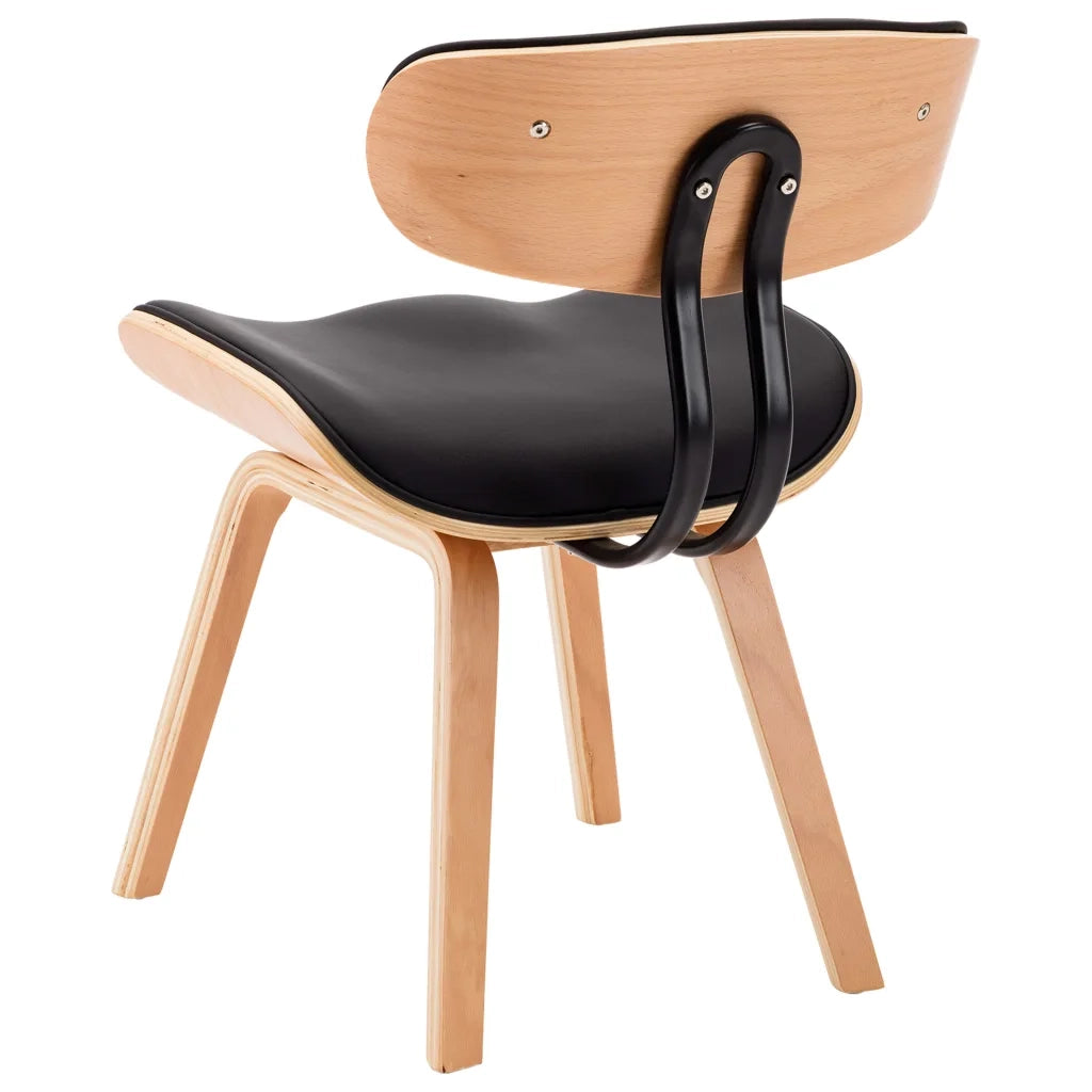 Sedie da Pranzo 2 pz Nere in Legno Piegato e Similpelle cod mxl 23914