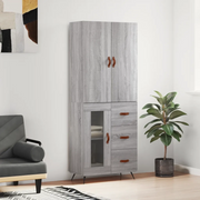 Credenza Grigio Sonoma 69,5x34x180 cm in Legno Multistrato 3195937