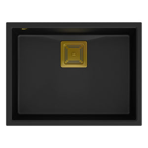 Lavello In Granito David 50 Black Oro