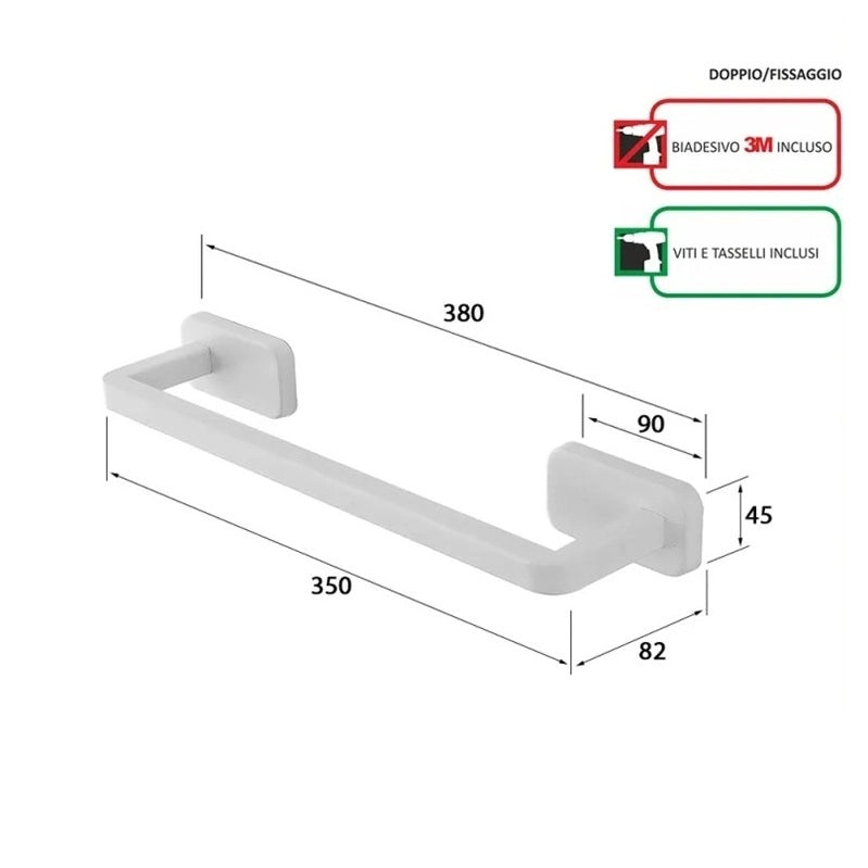 PORTASCIUGAMANI CUBIK 35CM INOX BIANCO