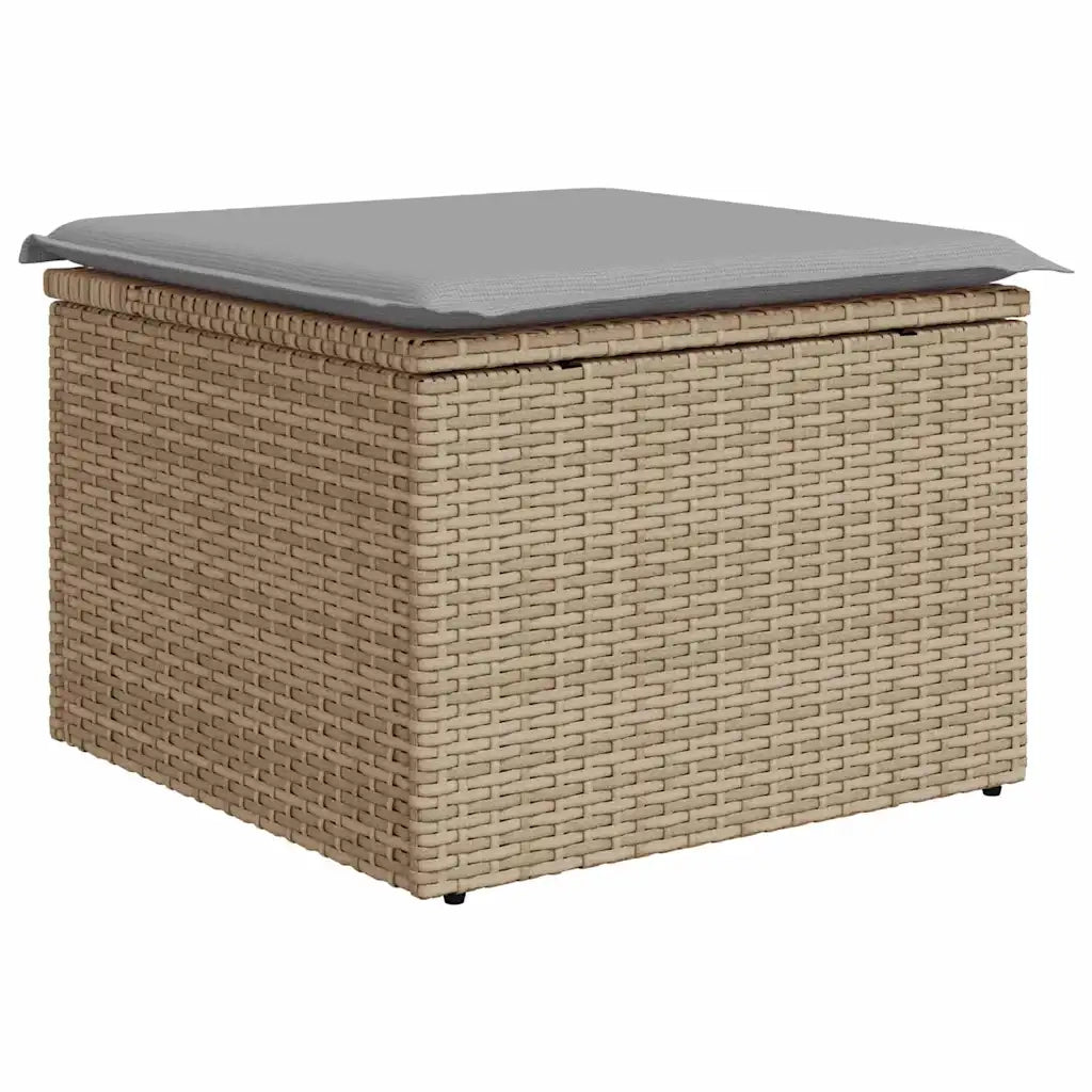 Set Divano da Giardino 8 pcs Beige e Grigio Chiaro polyrattan