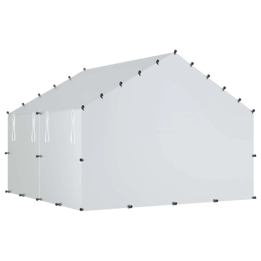 Pollaio con tetto Argento 200 x 200 x 150 cm Acciaio zincato 42042520