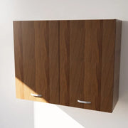 Pensile Cucina  in Legno Nobilitato Noce, Mobile Alto con 2 Ante, Pensile Componibile Moderno Made in Italy (H72xL80XP33cm)